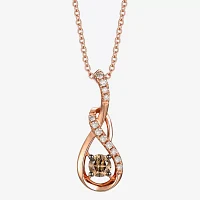 Le Vian Grand Sample Sale Le Vian Grand Sample Sale Womens 1/2 CT. T.W. Natural Champagne Diamond 14K Rose Gold 18 Inch Pendant Necklace
