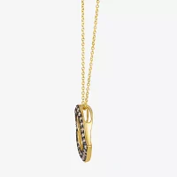 Le Vian Grand Sample Sale Le Vian Grand Sample Sale Womens 3/4 CT. T.W. Natural Champagne Diamond 14K Gold Heart 18 Inch Pendant Necklace