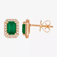 Le Vian Grand Sample Sale Le Vian Grand Sample Sale 1/6 CT. T.W. Genuine Green Emerald 14K Rose Gold 8.7mm Stud Earrings
