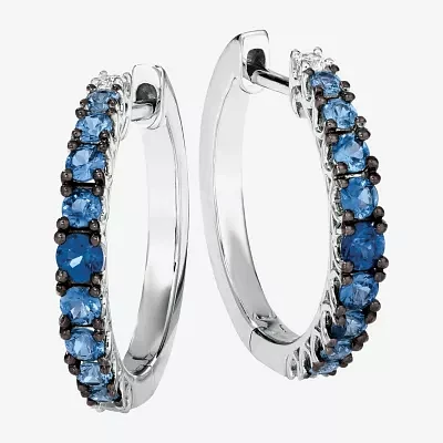 Le Vian Grand Sample Sale Le Vian Grand Sample Sale Womens Genuine Blue Sapphire 14K White Gold 20mm Hoop Earrings