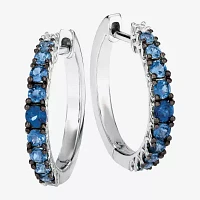 Le Vian Grand Sample Sale Le Vian Grand Sample Sale Womens Genuine Blue Sapphire 14K White Gold 20mm Hoop Earrings