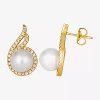 Le Vian Grand Sample Sale Le Vian Grand Sample Sale Womens 1/2 CT. T.W. Genuine White Cultured Freshwater Pearl 14K Gold Drop Earrings