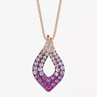 Le Vian Grand Sample Sale Le Vian Grand Sample Sale Womens Genuine Pink Sapphire 14K Rose Gold 20 Inch Pendant Necklace
