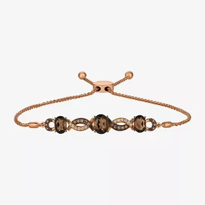 Le Vian Grand Sample Sale Le Vian Grand Sample Sale Womens 1/5 CT. Genuine Brown Quartz 14K Rose Gold Bolo Bracelet