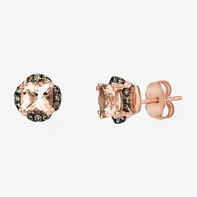 Le Vian Grand Sample Sale Le Vian Grand Sample Sale 1/5 CT. Genuine Pink Morganite 14K Rose Gold 9mm Cushion Stud Earrings