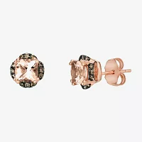 Le Vian Grand Sample Sale Le Vian Grand Sample Sale 1/5 CT. Genuine Pink Morganite 14K Rose Gold 9mm Cushion Stud Earrings
