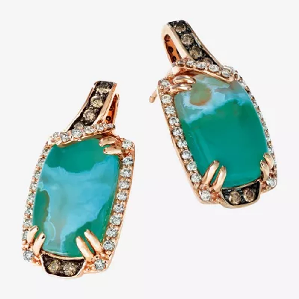 Le Vian Grand Sample Sale Le Vian Grand Sample Sale Womens 1/2 CT. T.W. Genuine Blue Chalcedony 14K Rose Gold Drop Earrings