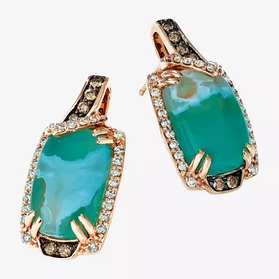 Le Vian Grand Sample Sale Le Vian Grand Sample Sale Womens 1/2 CT. T.W. Genuine Blue Chalcedony 14K Rose Gold Drop Earrings
