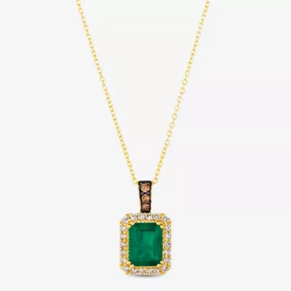 Le Vian Grand Sample Sale Le Vian Grand Sample Sale Womens 1/4 CT. T.W. Genuine Green Emerald 14K Gold 18 Inch Pendant Necklace
