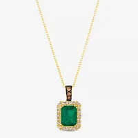 Le Vian Grand Sample Sale Le Vian Grand Sample Sale Womens 1/4 CT. T.W. Genuine Green Emerald 14K Gold 18 Inch Pendant Necklace
