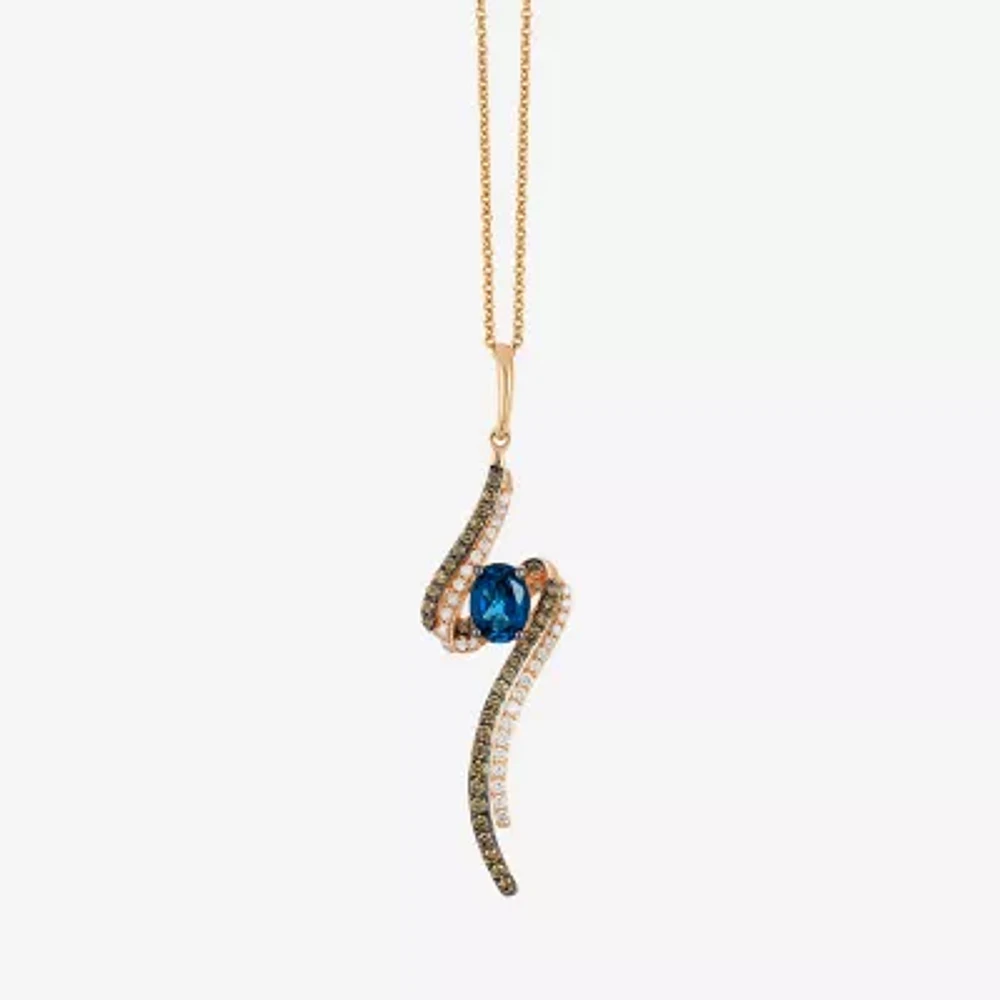 Le Vian Grand Sample Sale Le Vian Grand Sample Sale Womens 3/4 CT. T.W. Genuine Blue Topaz 14K Rose Gold 18 Inch Pendant Necklace