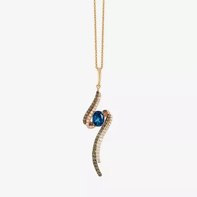 Le Vian Grand Sample Sale Le Vian Grand Sample Sale Womens 3/4 CT. T.W. Genuine Blue Topaz 14K Rose Gold 18 Inch Pendant Necklace
