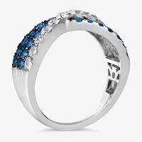 Le Vian Grand Sample Sale Le Vian Grand Sample Sale Womens Genuine Blue Sapphire 14K White Gold Crossover Cocktail Ring