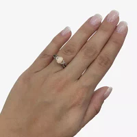 Le Vian Grand Sample Sale Le Vian Grand Sample Sale Womens 1/3 CT. T.W. Genuine White Opal 14K Rose Gold Oval Side Stone Cocktail Ring