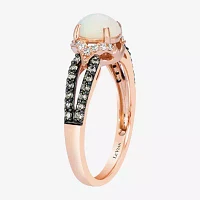 Le Vian Grand Sample Sale Le Vian Grand Sample Sale Womens 1/3 CT. T.W. Genuine White Opal 14K Rose Gold Oval Side Stone Cocktail Ring