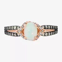Le Vian Grand Sample Sale Le Vian Grand Sample Sale Womens 1/3 CT. T.W. Genuine White Opal 14K Rose Gold Oval Side Stone Cocktail Ring