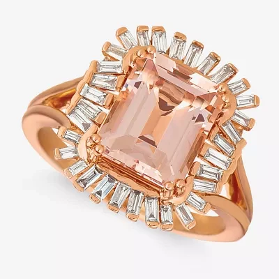Le Vian Grand Sample Sale Le Vian Grand Sample Sale Womens 1/3 CT. T.W. Genuine Pink Morganite 14K Rose Gold Halo Cocktail Ring