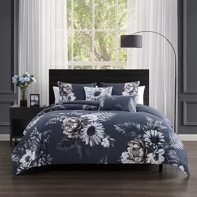 Bebejan Forget Me Not 100% Cotton Sateen 5 Piece Reversible Comforter Set