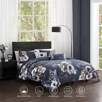 Bebejan Forget Me Not 100% Cotton Sateen 5 Piece Reversible Comforter Set