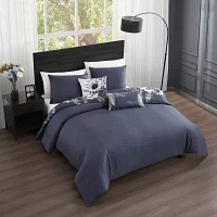 Bebejan Forget Me Not 100% Cotton Sateen 5 Piece Reversible Comforter Set