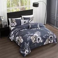 Bebejan Forget Me Not 100% Cotton Sateen 5 Piece Reversible Comforter Set