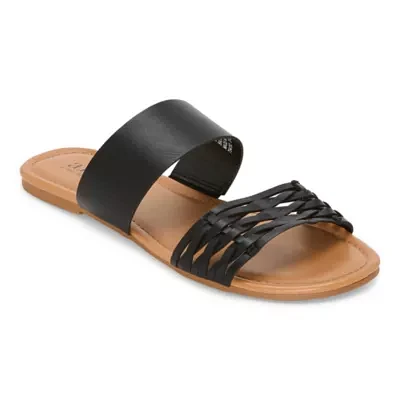 a.n.a Womens Dual Band Slide Sandals