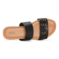 a.n.a Womens Dual Band Slide Sandals