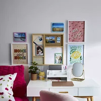 Pink Sky Wooden With Open Storage Desktop Organizer