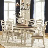 Signature Design by Ashley Realyn 7-Piece Oval Extension Ladderback Dining Set