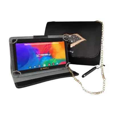7" Quad Core 2GB RAM 32GB Storage Android 12 Tablet with Black Leather Case/ Fashion Kiss Handbag and Pen Stylus"