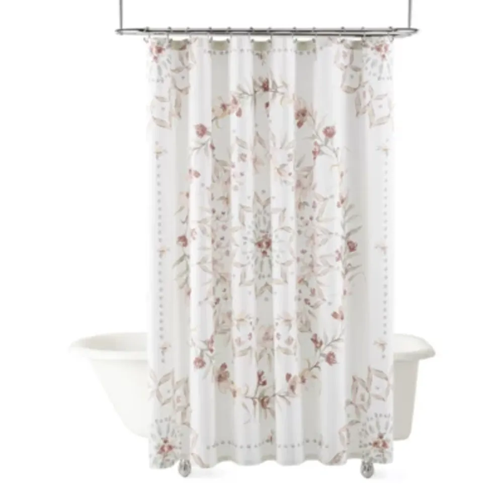 Linden Street Cottage Core Printed Medallion Shower Curtain