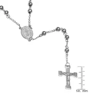 Steeltime Saint Benedict Medal Mens Stainless Steel Rosary Necklaces