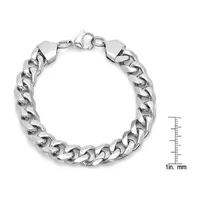 Steeltime Stainless Steel 8 1/2 Inch Solid Cuban Link Bracelet