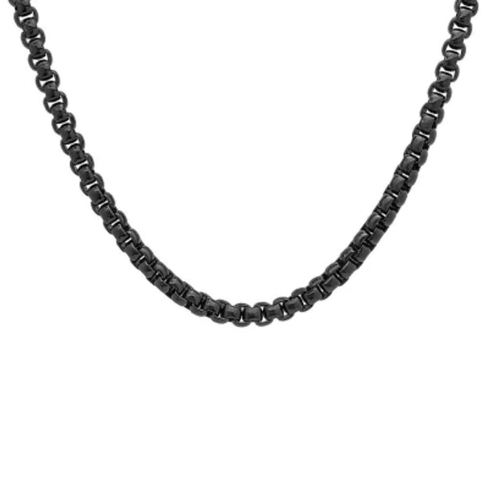 Steeltime Stainless Steel 24 Inch Solid Box Chain Necklace