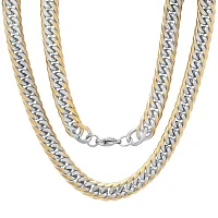 Steeltime Mens 24 Inch Stainless Steel Link Necklace