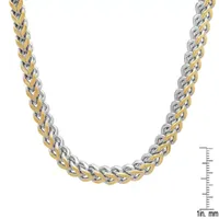 Steeltime 18K Gold Over Stainless Steel 24 Inch Solid Wheat Chain Necklace