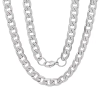 Steeltime Mens 24 Inch Stainless Steel Link Necklace