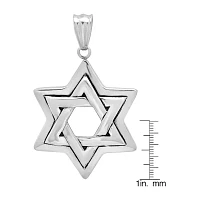 Steeltime Star Of David Mens Stainless Steel Star Pendant Necklace