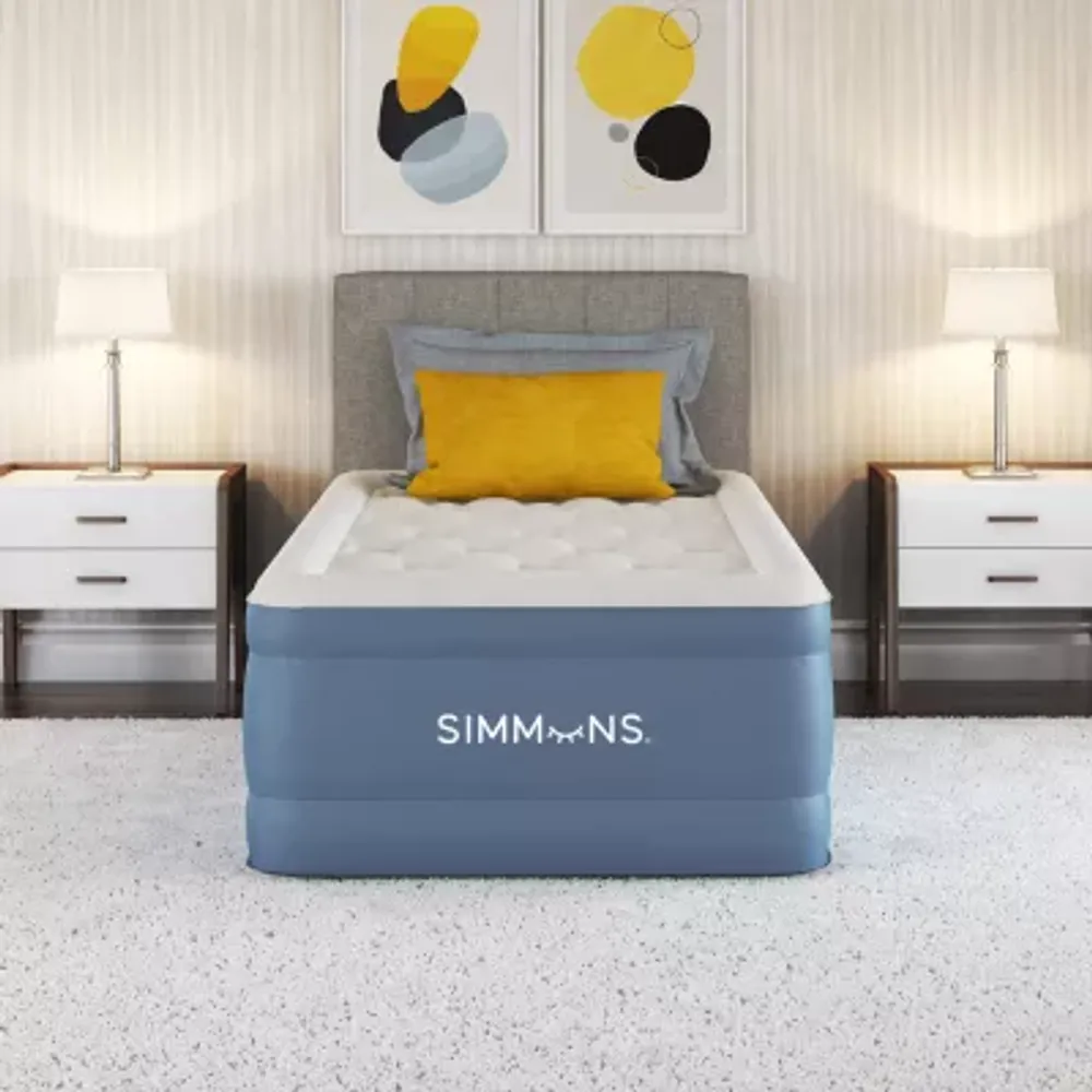 Simmons Rest Aire 17" Comfort Top Inflatable Twin Air Mattress with SureLock® Built in, Auto Shut off Pump