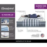 Beautyrest Posture-Lux 15" Offset Coil Queen Air Mattress with Express Pump