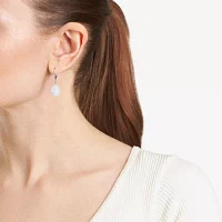 Silver Treasures Womens White Cultured Freshwater Pearl Sterling Silver Drop Earrings