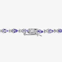 Sterling Silver Tanzanite Tennis Bracelet