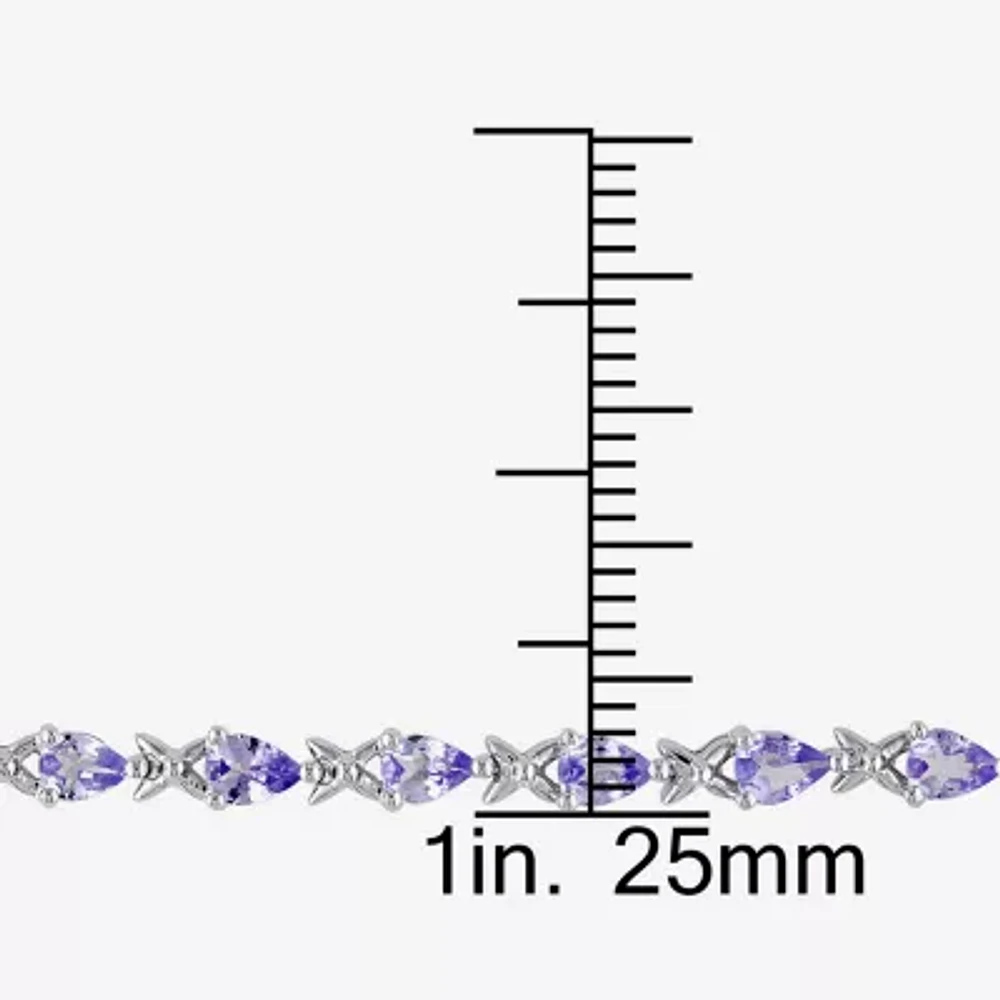 Sterling Silver Tanzanite Tennis Bracelet