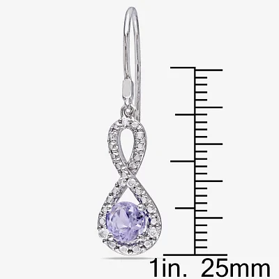 Genuine Tanzanite & Diamond Infinity Earrings 