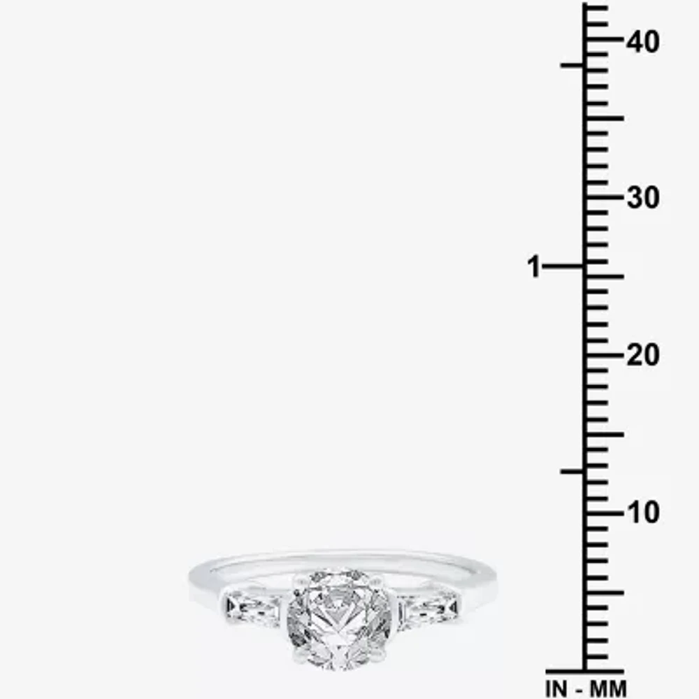 (H-I / Si2-I1) Womens 1 1/4 CT. T.W. Lab Grown White Diamond 10K Gold Round Side Stone Engagement Ring