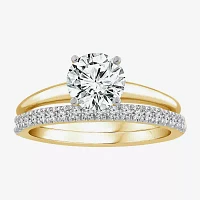 (H-I / Si2-I1) Womens 1 1/4 CT. T.W. Lab Grown White Diamond 14K Gold Solitaire Bridal Set