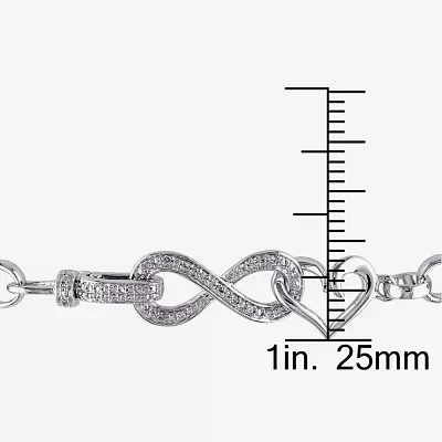 1/10 CT.T.W. Natural Diamond Sterling SIlver Heart & Infinity Bracelet