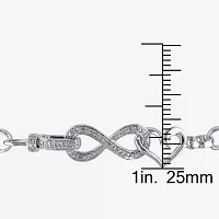 1/10 CT.T.W. Natural Diamond Sterling SIlver Heart & Infinity Bracelet