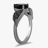 Enchanted Disney Fine Jewelry Villains Womens 1/5 CT. Genuine Black Onyx Sterling Silver Pear Wing Maleficent Cocktail Ring