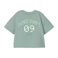 Little & Big Girls Round Neck Short Sleeve Minecraft Graphic T-Shirt